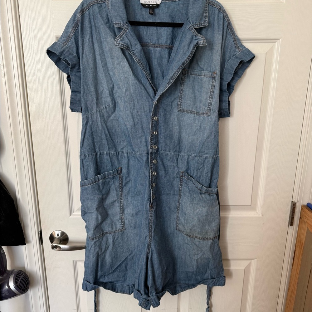 Eloquii Elements Blue Denim Romper
